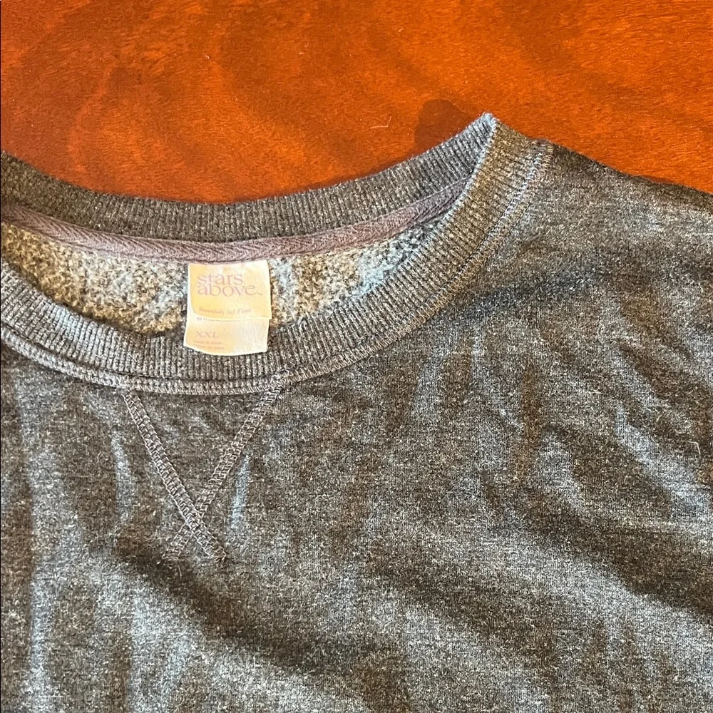 Stars Above Women's super soft hacci heathered Charcoal Sweatshirt - Picture 3 of 5